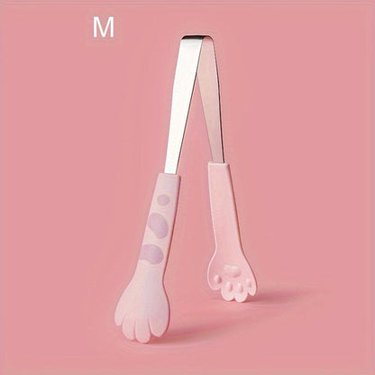 Paw-sitively Adorable: Cute Cat Paw Stainless Steel Food Tongs - The Gift Shop