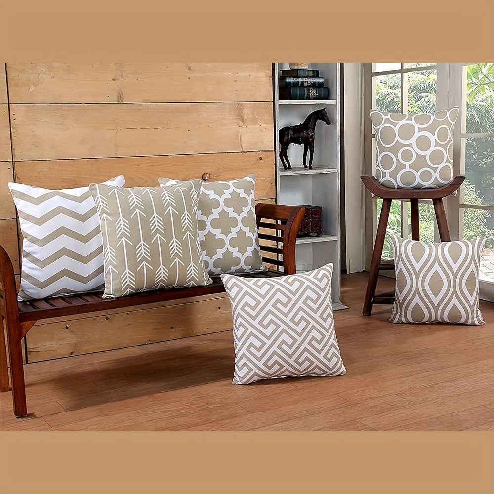 Set of 6 Linen Throw Pillow Covers 45x45cm - The Gift Shop