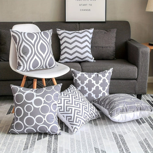 Set of 6 Linen Throw Pillow Covers 45x45cm - The Gift Shop