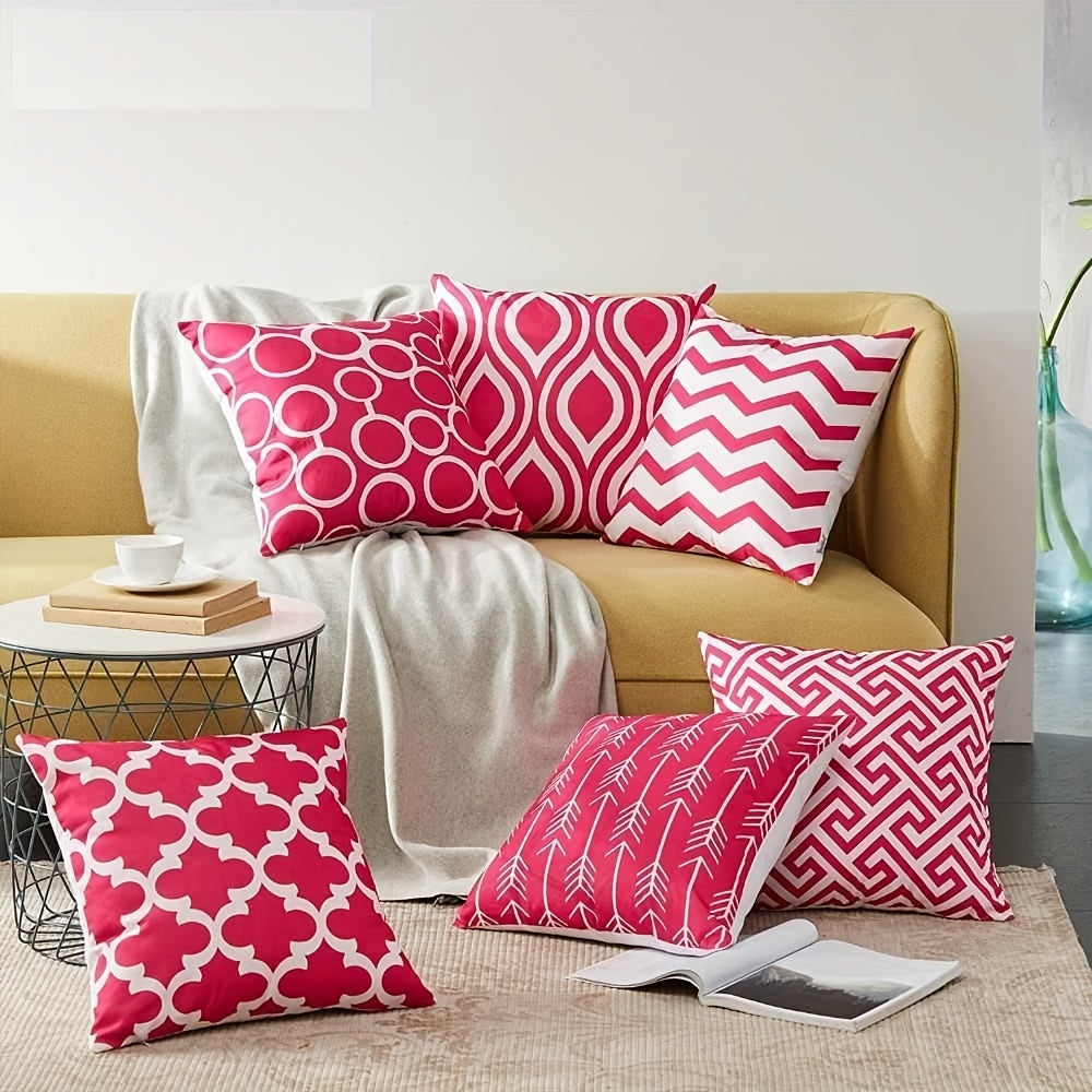 Set of 6 Linen Throw Pillow Covers 45x45cm - The Gift Shop