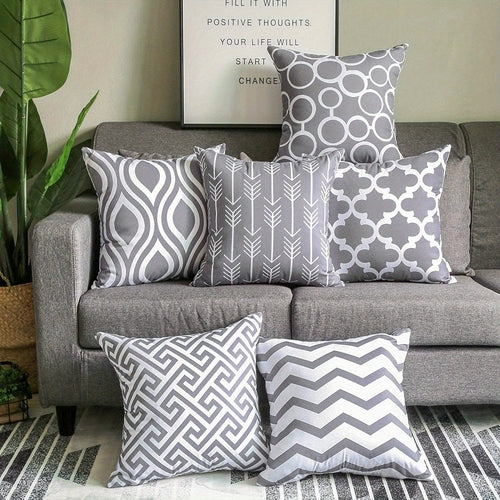 Set of 6 Linen Throw Pillow Covers 45x45cm - The Gift Shop