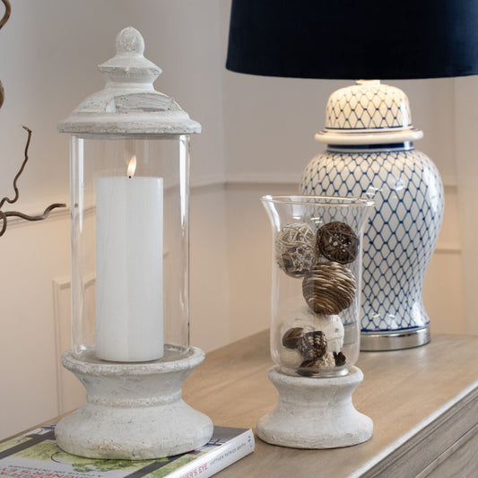 Stone Based Hurricane Lantern - The Gift Shop