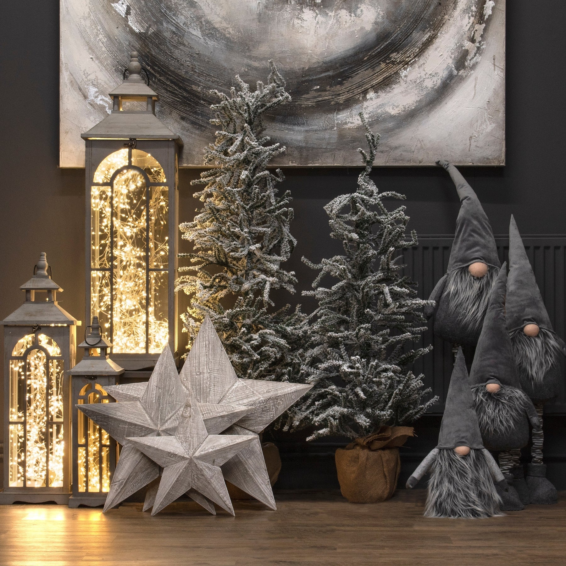 🌟 Handmade Wooden & Glass Lanterns – Set of 3 🌟 - The Gift Shop