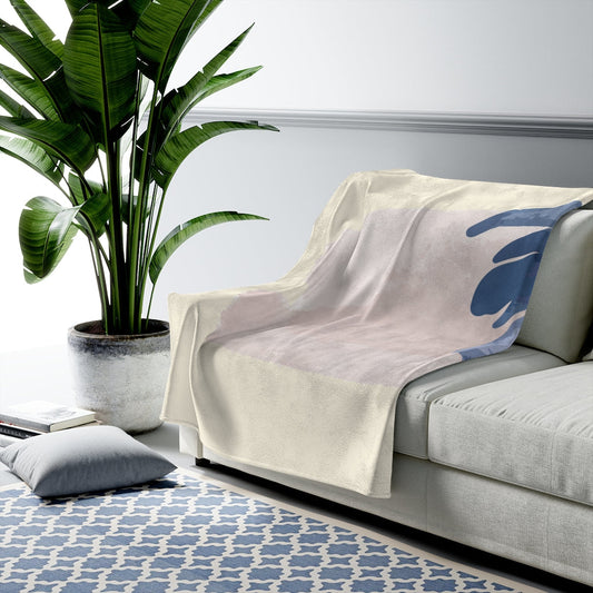 Abstract Floral Plush Velveteen Throw - The Gift Shop