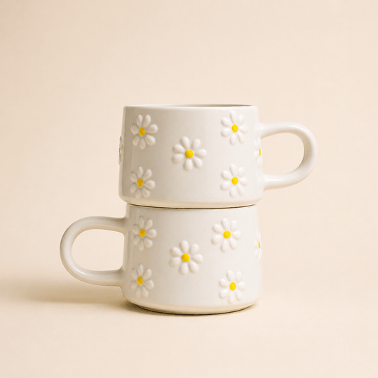 Daisy Ceramic Mug Set – Thoughtful Gift from The Gift Shop UAE