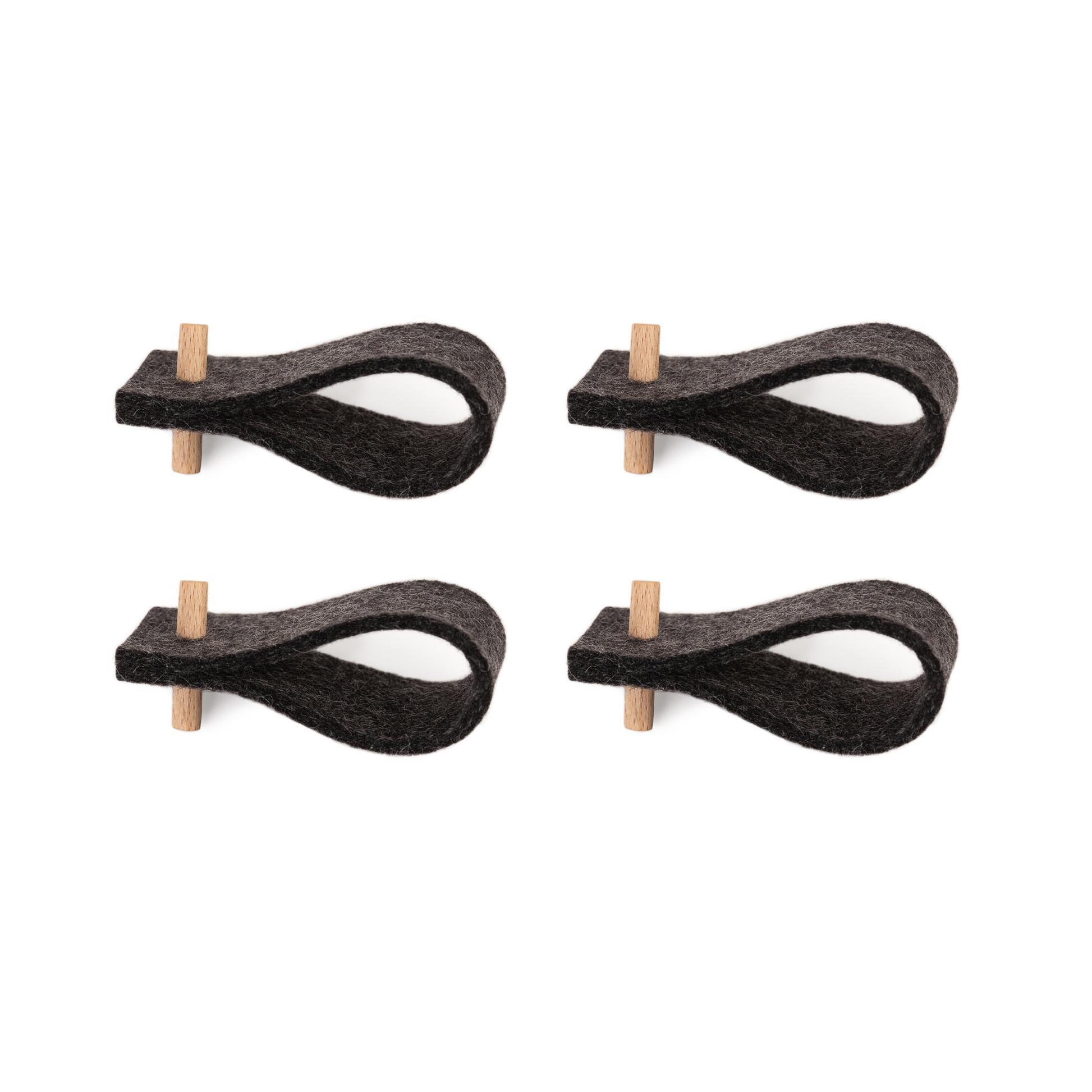 Felt napkin rings | set of 4 |  black - The Gift Shop