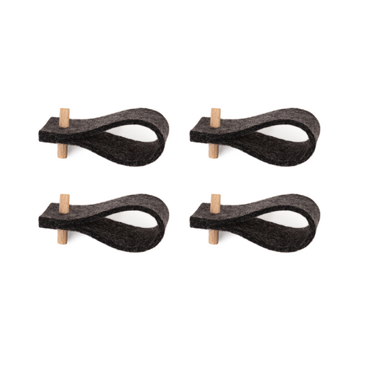 Felt napkin rings | set of 4 |  black - The Gift Shop