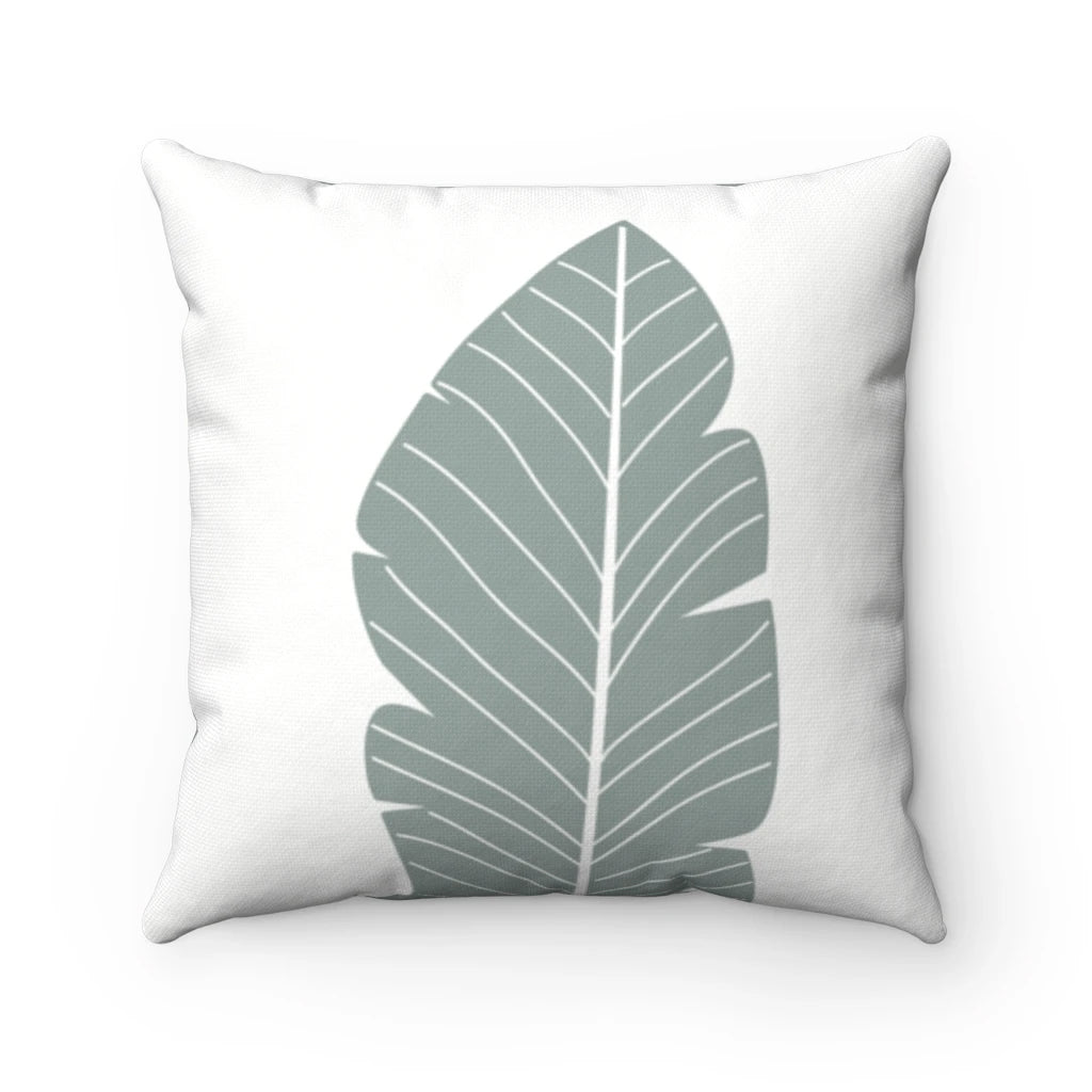 Abstract Green Leaf Double Sided Cushion - The Gift Shop