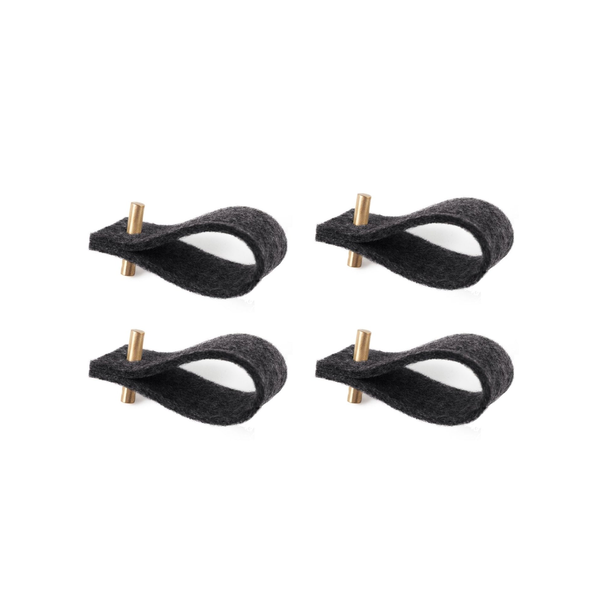 Felt napkin rings | set of 4 |  black - The Gift Shop
