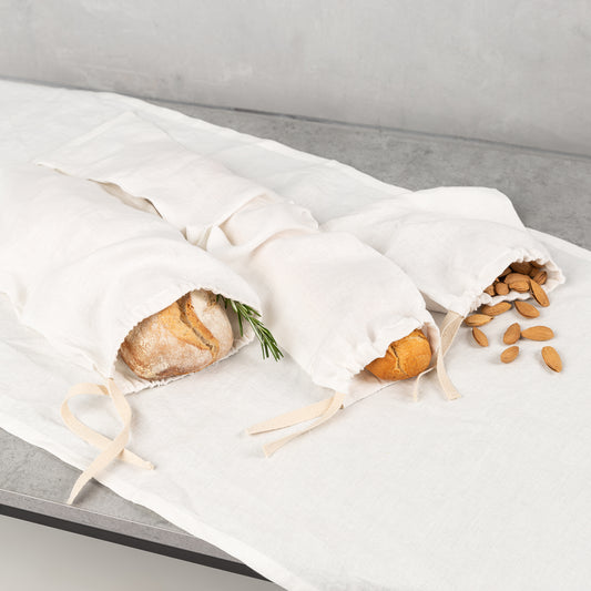 Linen bread bag | off white - The Gift Shop