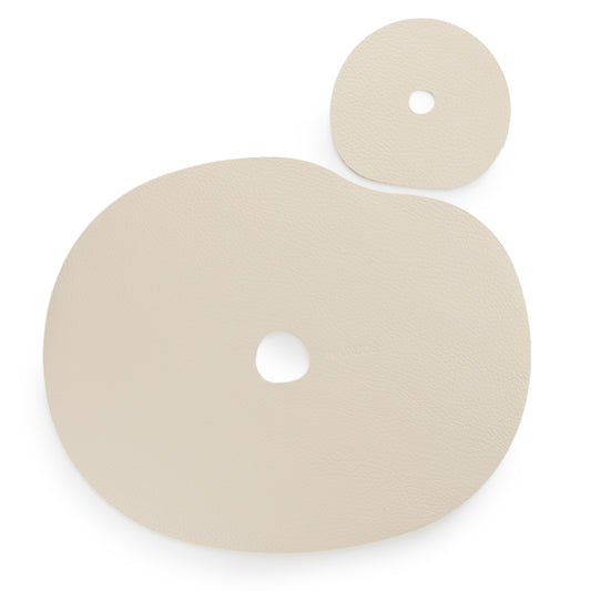 Natural leather placemat and coaster | Ivory - The Gift Shop