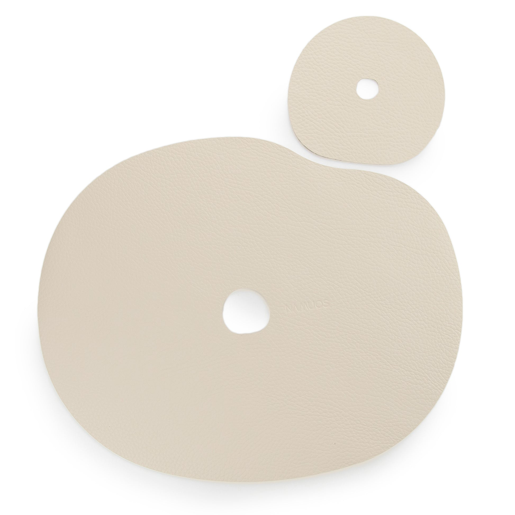 Natural leather placemat and coaster, ivory - The Gift Shop