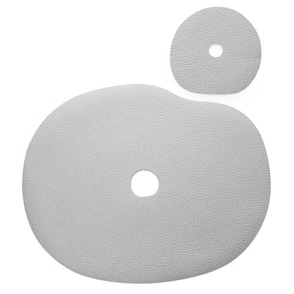 Natural leather placemat and coaster, grey blue - The Gift Shop