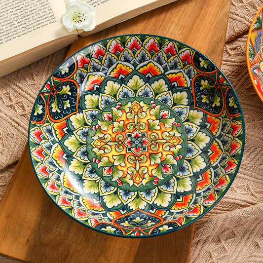 Boho Floral Ceramic Dinner Plates – Set of 4 - The Gift Shop