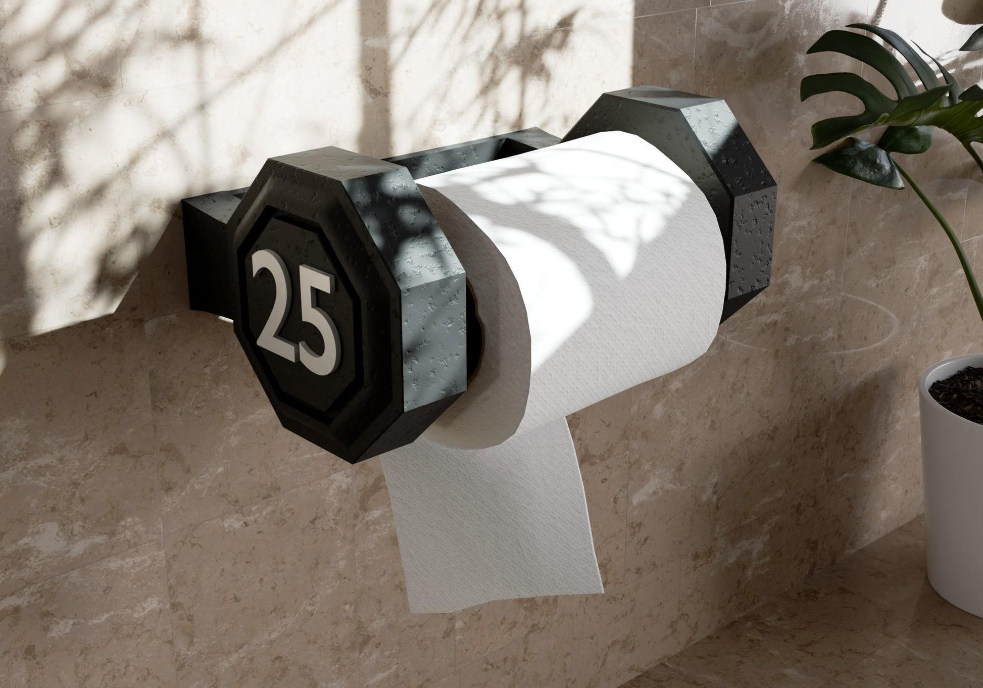 Dumbbell - Inspired Toilet Roll Holder – Thoughtful Gift from The Gift Shop UAE