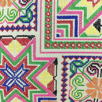 Embroidered Boho Cushion Cover – Handmade by Hmong Artisans - The Gift Shop
