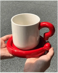 Red Question Mark with Saucer