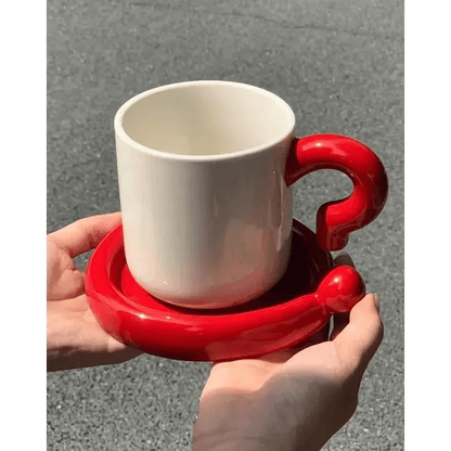 !? Emoji Ceramic Mug & Saucer Set – Thoughtful Gift from The Gift Shop UAE