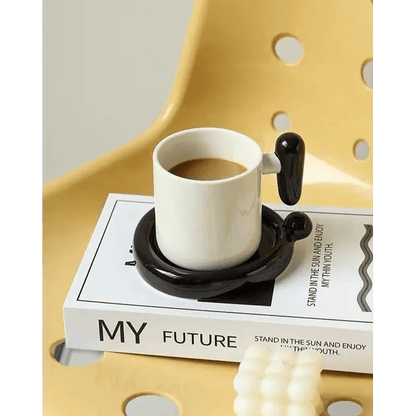 !? Emoji Ceramic Mug & Saucer Set – Thoughtful Gift from The Gift Shop UAE