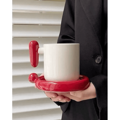 !? Emoji Ceramic Mug & Saucer Set – Thoughtful Gift from The Gift Shop UAE