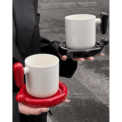 !? Emoji Ceramic Mug & Saucer Set – Thoughtful Gift from The Gift Shop UAE