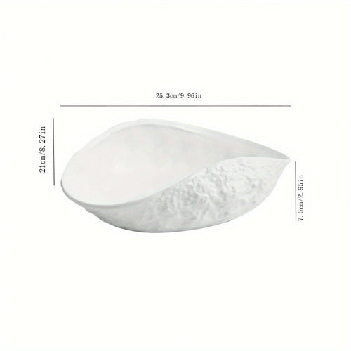 Elegant Shell-Shaped Ceramic Dish