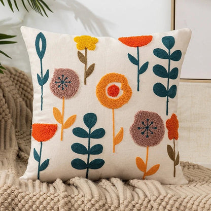 Flower Embroidery Throw Pillow Cover – Thoughtful Gift from The Gift Shop UAE