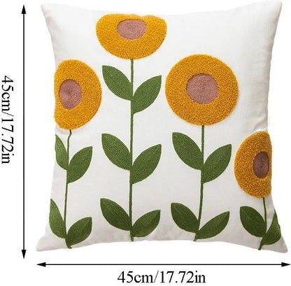 Flower Embroidery Throw Pillow Cover – Thoughtful Gift from The Gift Shop UAE