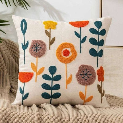 Flower Embroidery Throw Pillow Cover – Thoughtful Gift from The Gift Shop UAE