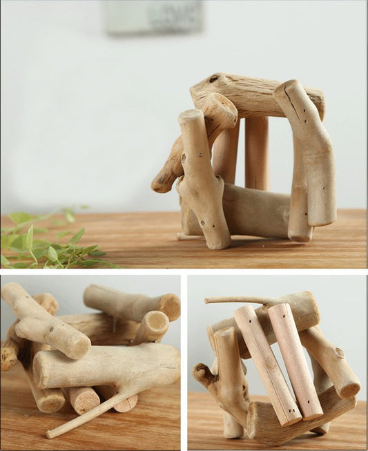 Rustic Handmade Wooden Candle Holder – A Unique Touch of Natural Elegance - The Gift Shop