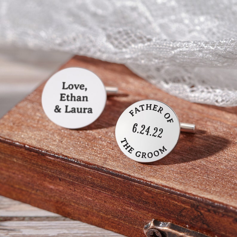 Personalized Father of the Groom Cufflinks - The Gift Shop