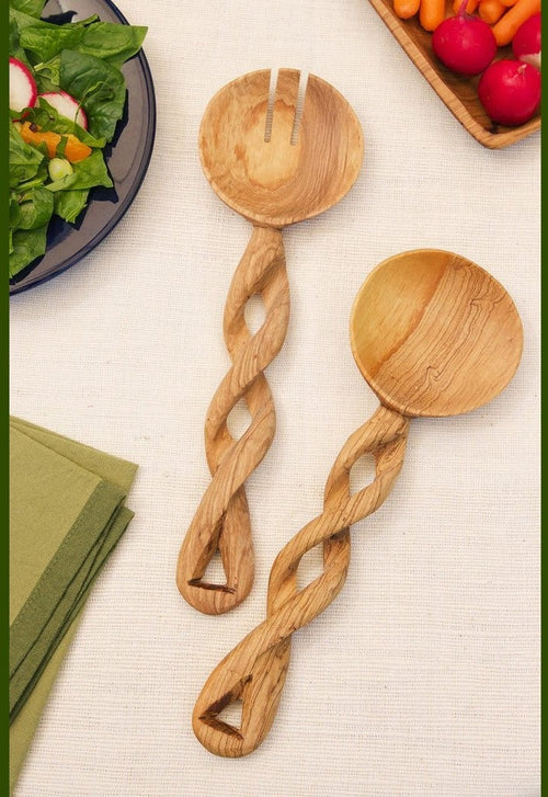 Handmade Olive Wood Salad Servers – Thoughtful Gift from The Gift Shop UAE