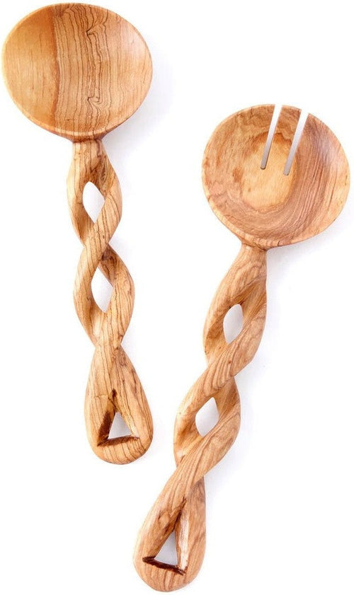 Handmade Olive Wood Salad Servers.