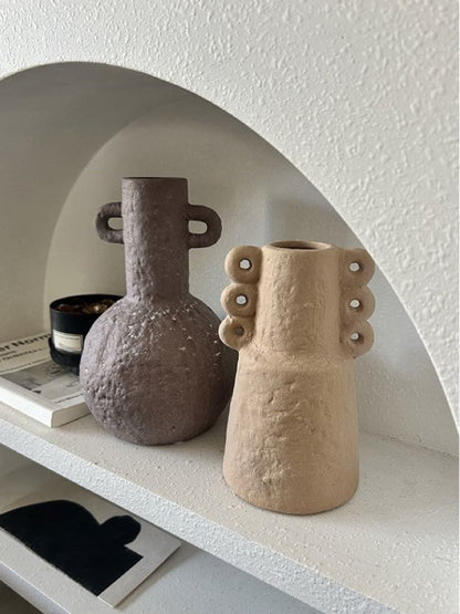 Handmade Wabi Sabi Pottery Vase - Rustic Abstract Form