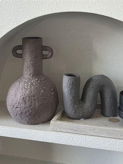Handmade Wabi Sabi Pottery Vase - Rustic Abstract Form
