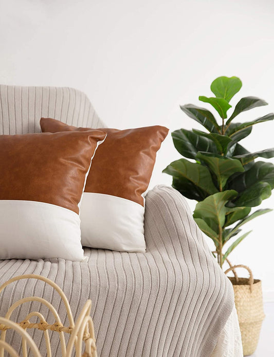 Vegan Leather Pillow Cover - 18x18IN - The Gift Shop