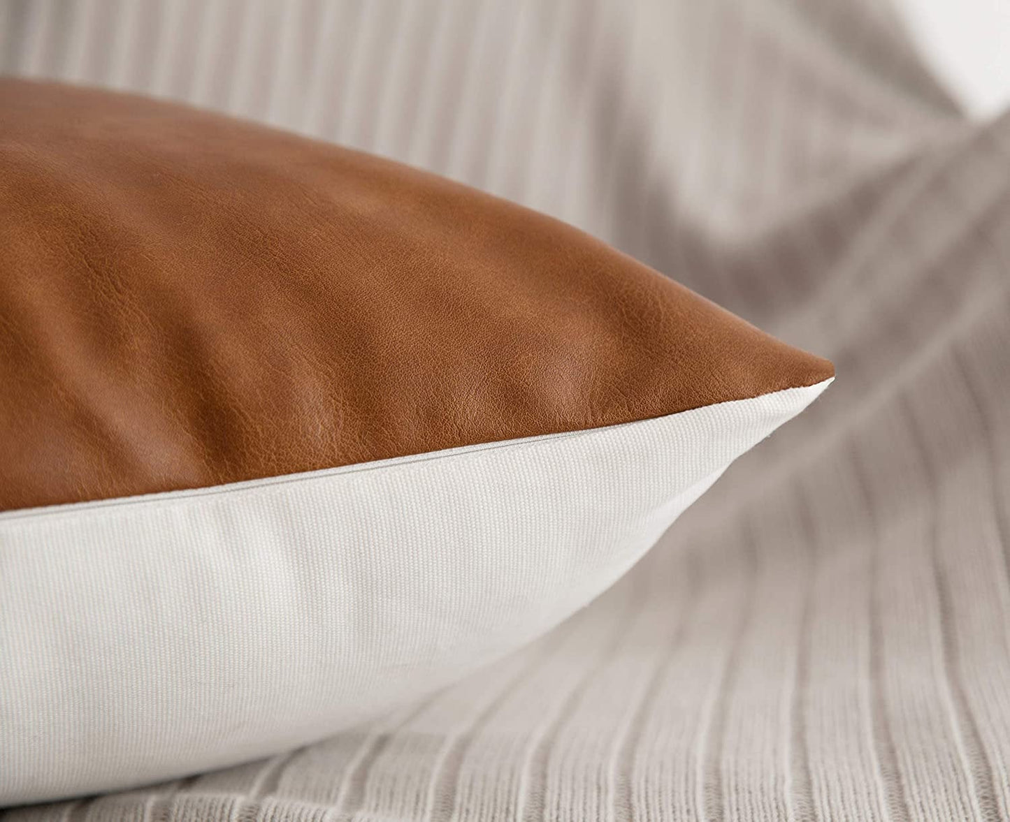 Vegan Leather Pillow Cover - 18x18IN - The Gift Shop