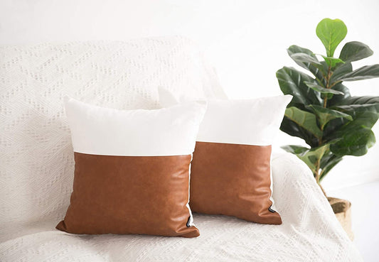 Vegan Leather Pillow Cover - 18x18IN - The Gift Shop