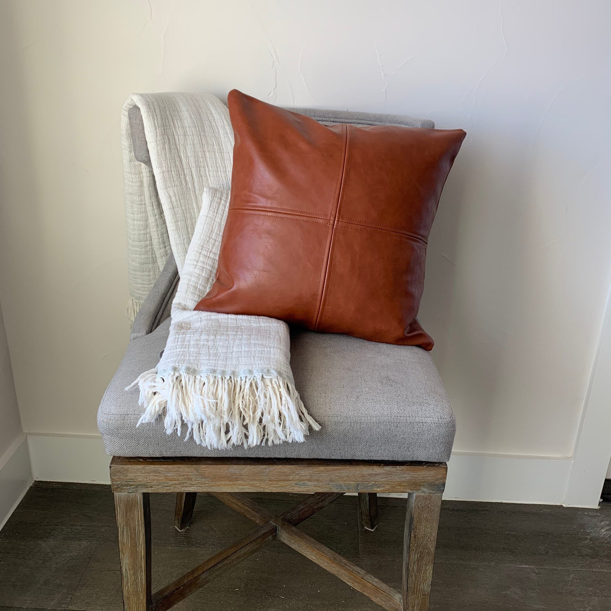 Vegan Leather Pillow Cover - The Gift Shop