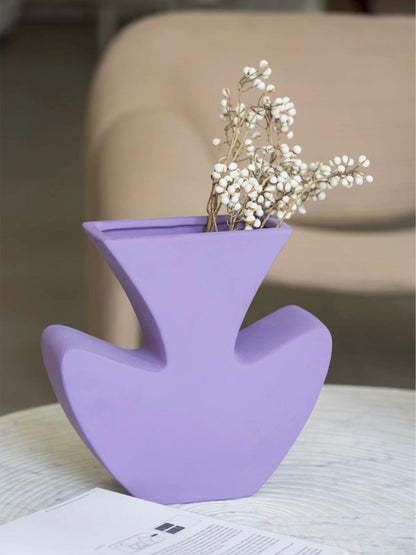 Handmade Memphis Funky Lavender Ceramic Vase - The Gift Shop