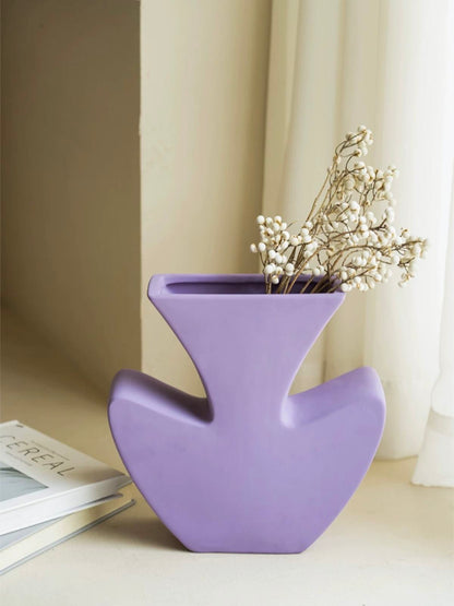 Handmade Memphis Funky Lavender Ceramic Vase - The Gift Shop