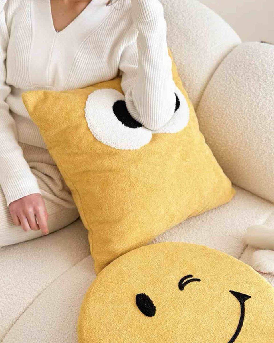 Cute Whimsical Big Eyes Puffy Decorative Throw Pillow - The Gift Shop