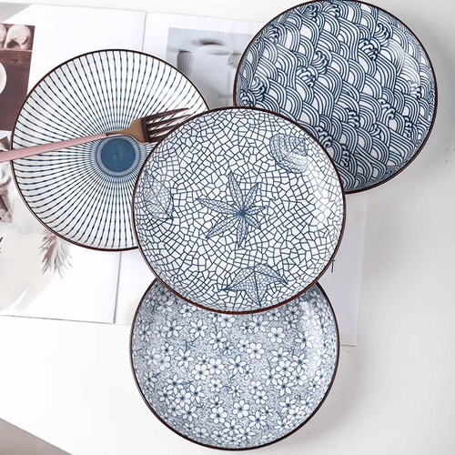 Japanese Ceramic Dinner Plates – Set of 4 – Thoughtful Gift from The Gift Shop UAE