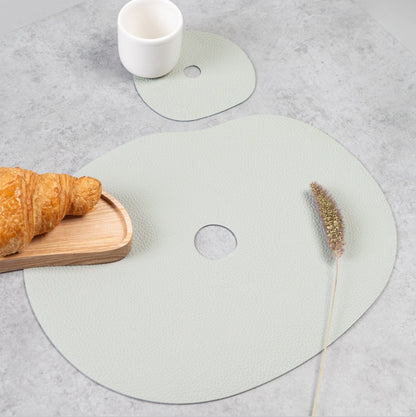 Leather Placemat Set - Grey Blue