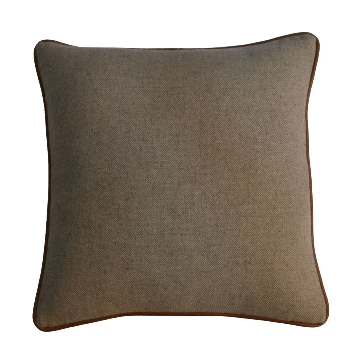 Leather & Sand Tweed Cushion Set (Set of 2)