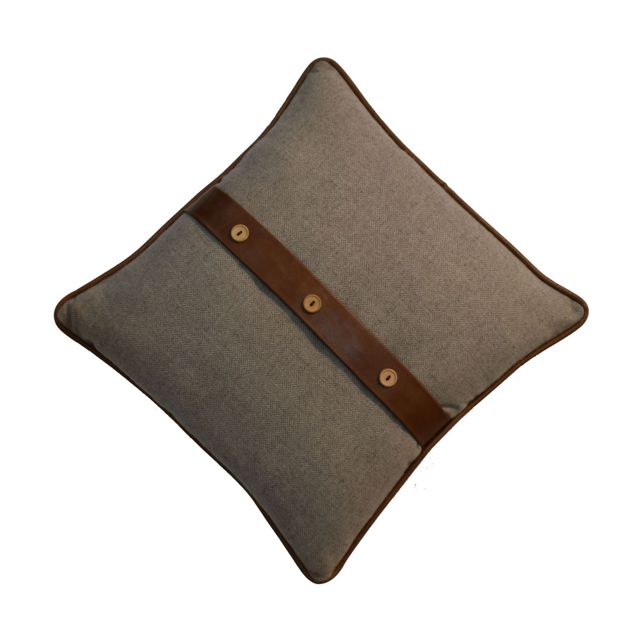 Leather & Sand Tweed Cushion Set (Set of 2)