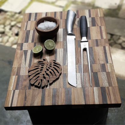 Limited Edition End Grain Chopping Board – Reclaimed Hardwood – Thoughtful Gift from The Gift Shop UAE