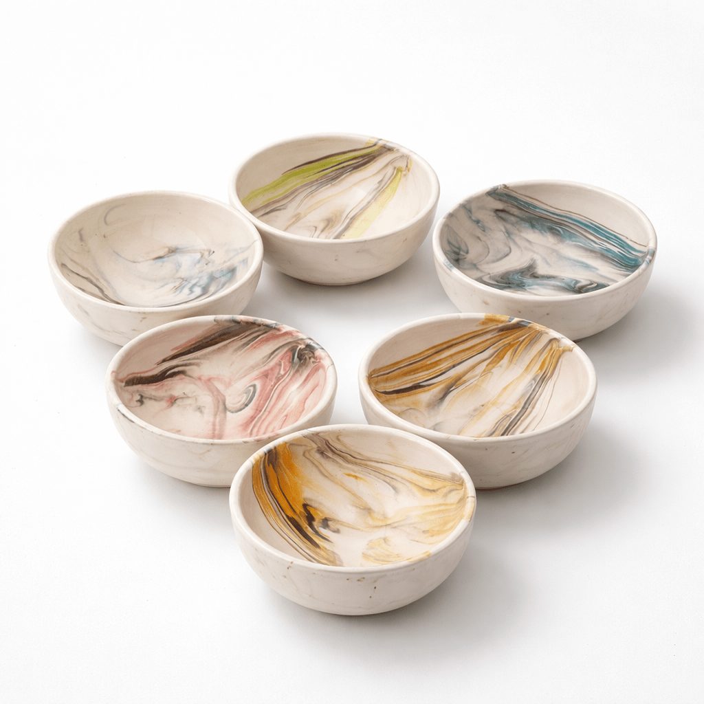 Marble Ceramic Dip Bowls