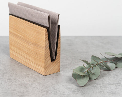 Modern Ash Wood & Metal Napkin Holder – Thoughtful Gift from The Gift Shop UAE