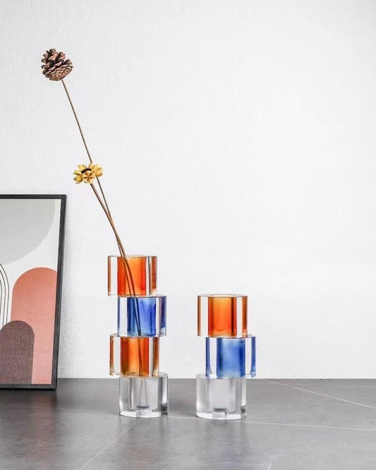 Acrylic Multi-Tone Pillar Flower Vases